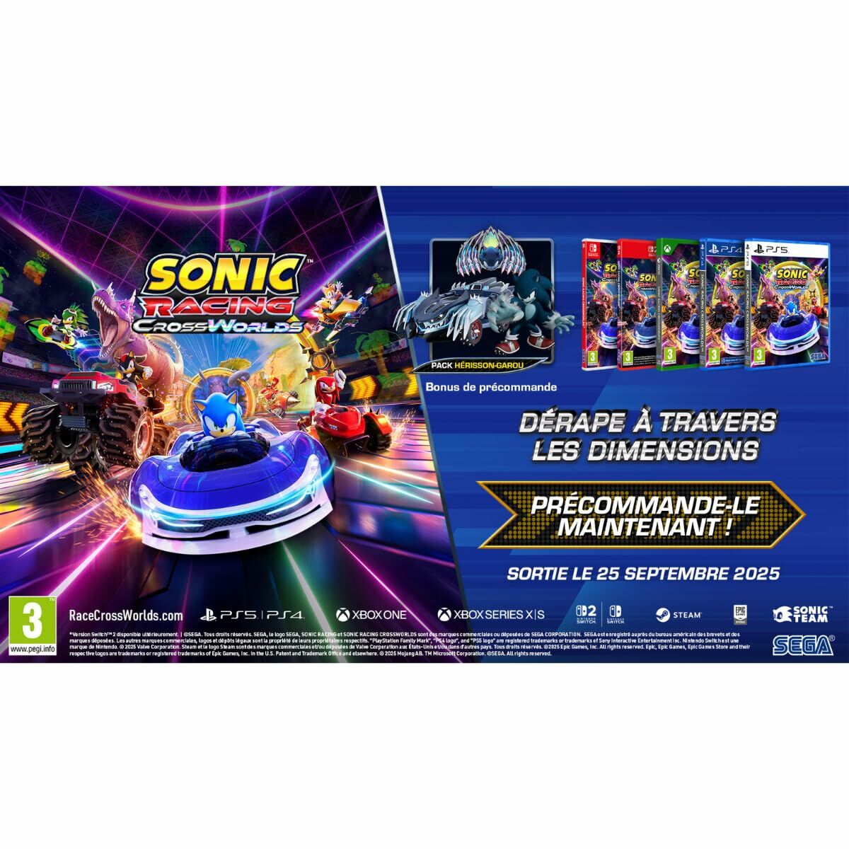 Videojuego para Switch SEGA Sonic Racing CrossWorlds