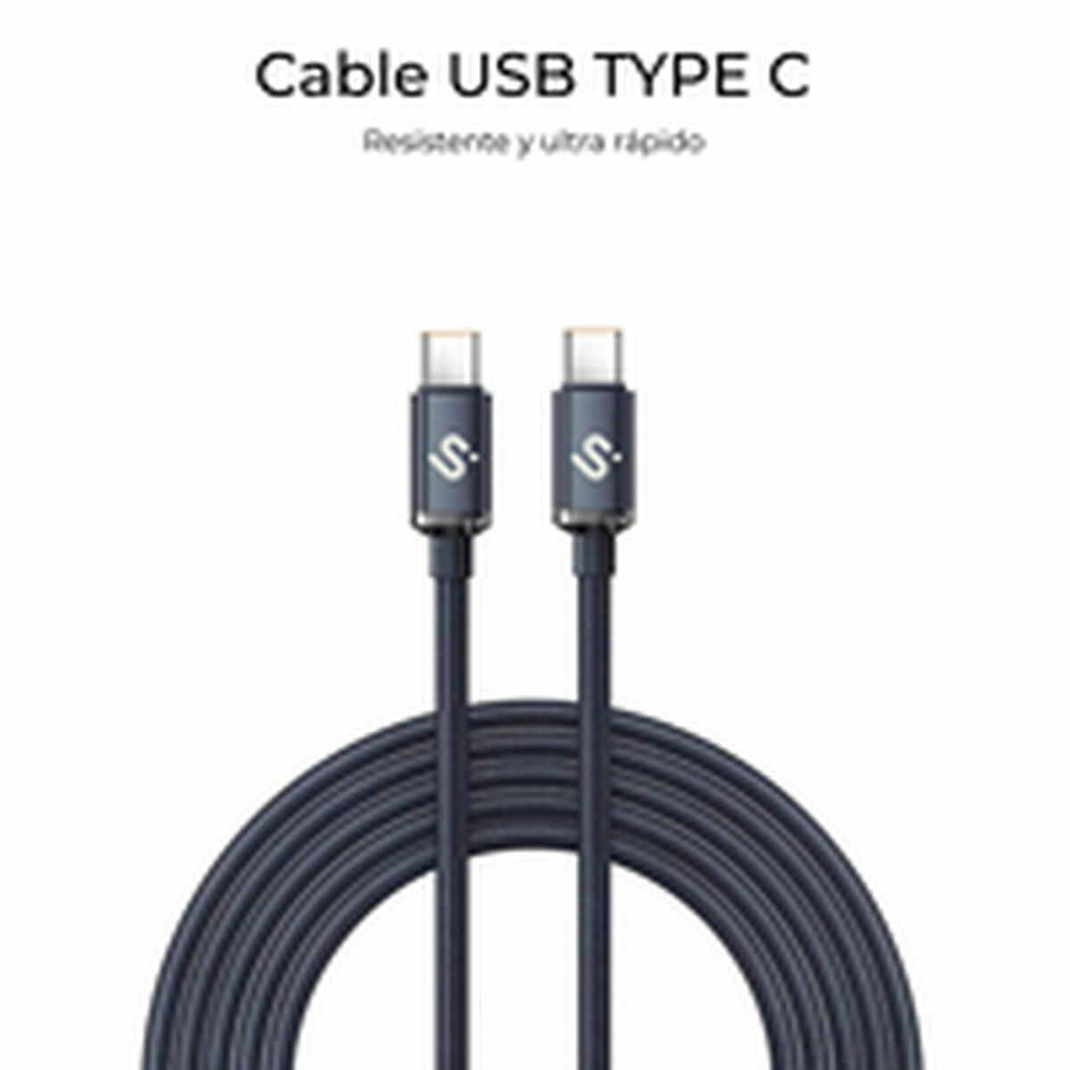 Cable USB-C a USB-C Subblim OPTIMUS Negro 1 m