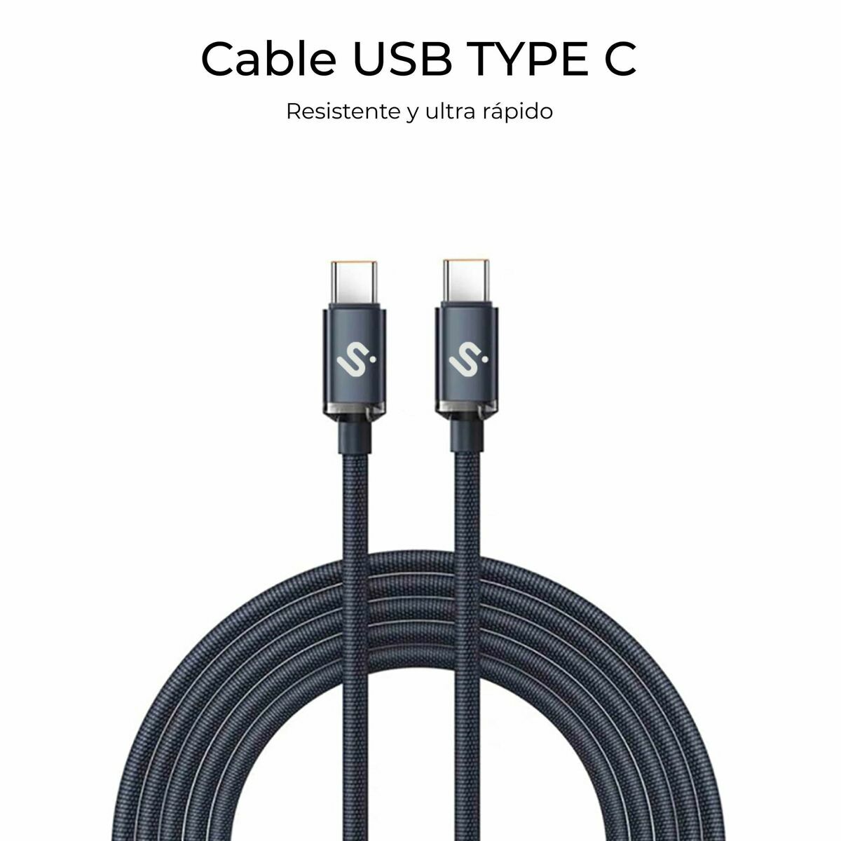 Cable USB-C a USB-C Subblim OPTIMUS Negro 1 m