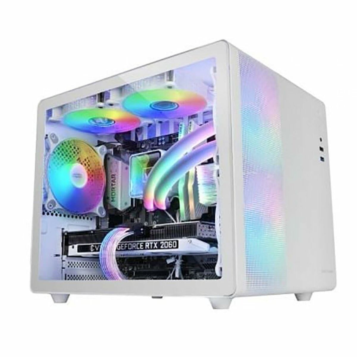 Caja Semitorre ATX Mars Gaming MC400W Blanco Negro