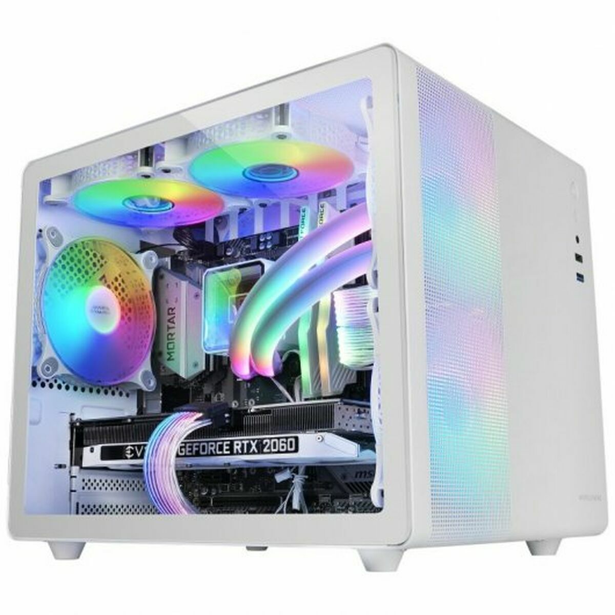 Caja Semitorre ATX Mars Gaming MC400W Blanco Negro