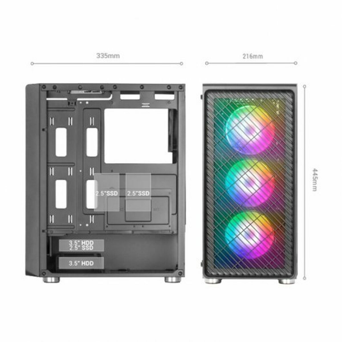 Caja Semitorre ATX Mars Gaming MCFW Blanco