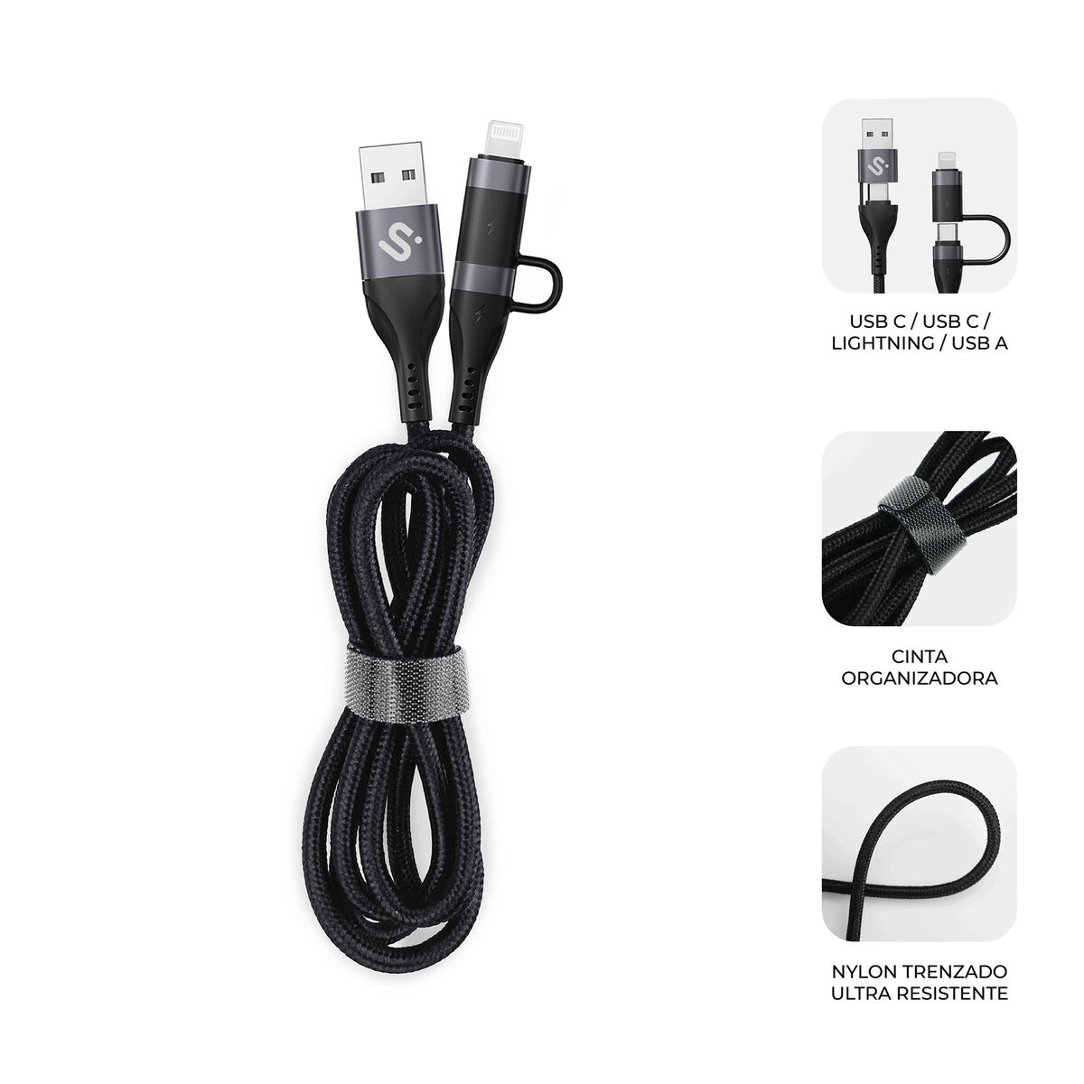Cable HDMI Subblim SUBCAB-4IN101 Negro 1,2 m