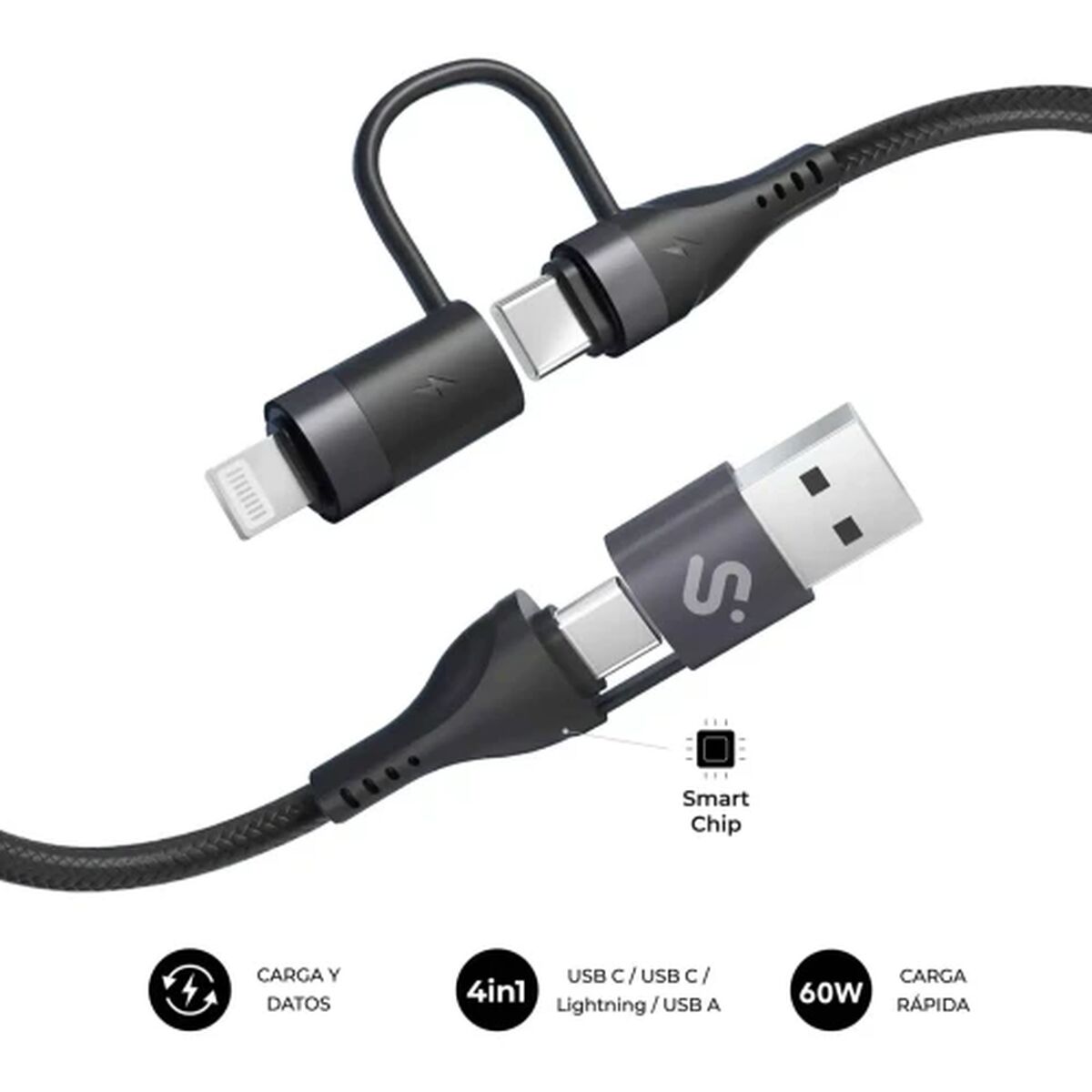 Cable HDMI Subblim SUBCAB-4IN101 Negro 1,2 m