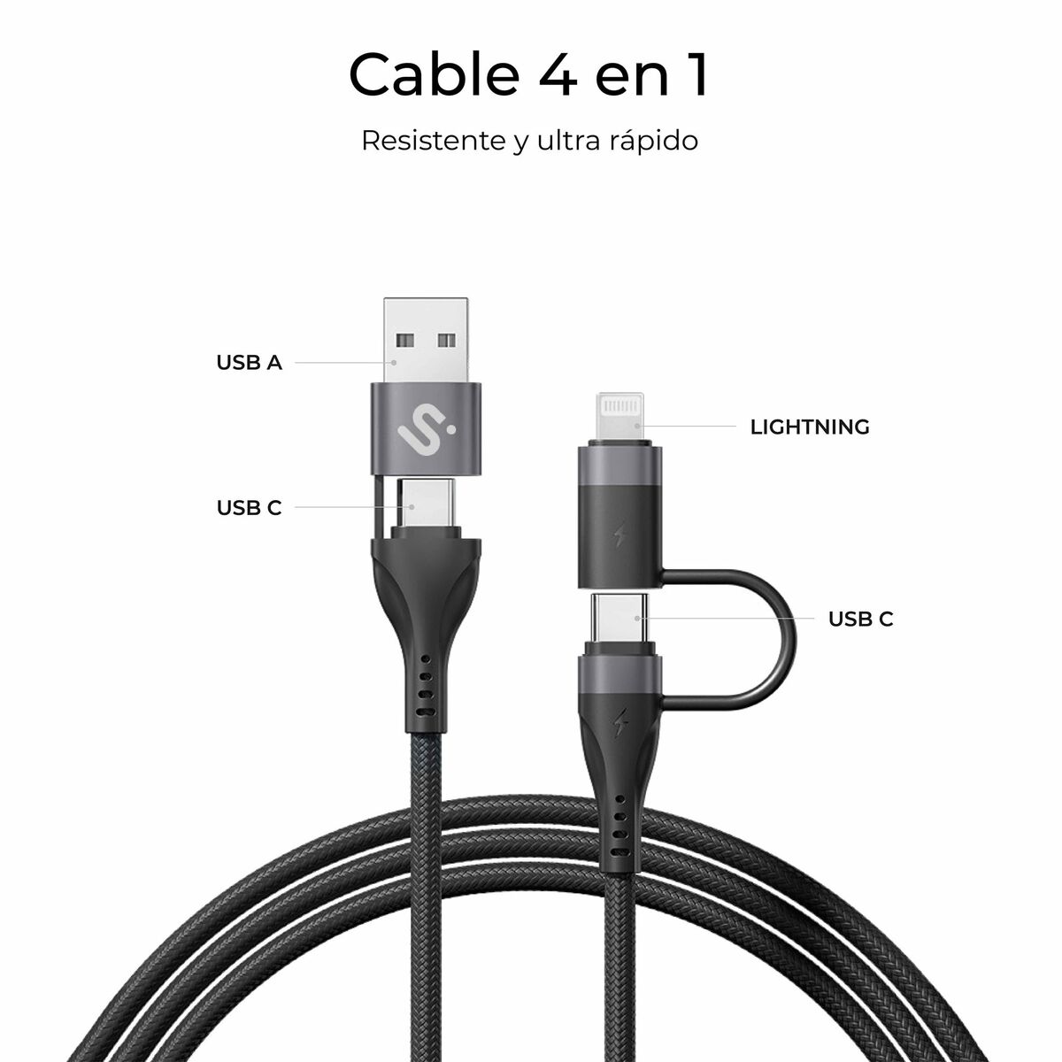 Cable HDMI Subblim SUBCAB-4IN101 Negro 1,2 m