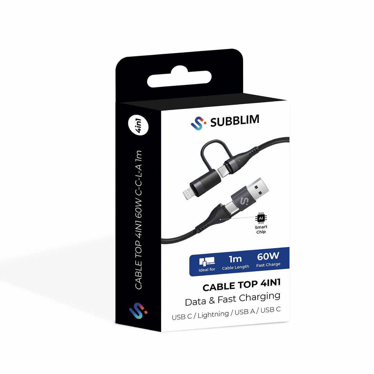 Cable HDMI Subblim SUBCAB-4IN101 Negro 1,2 m