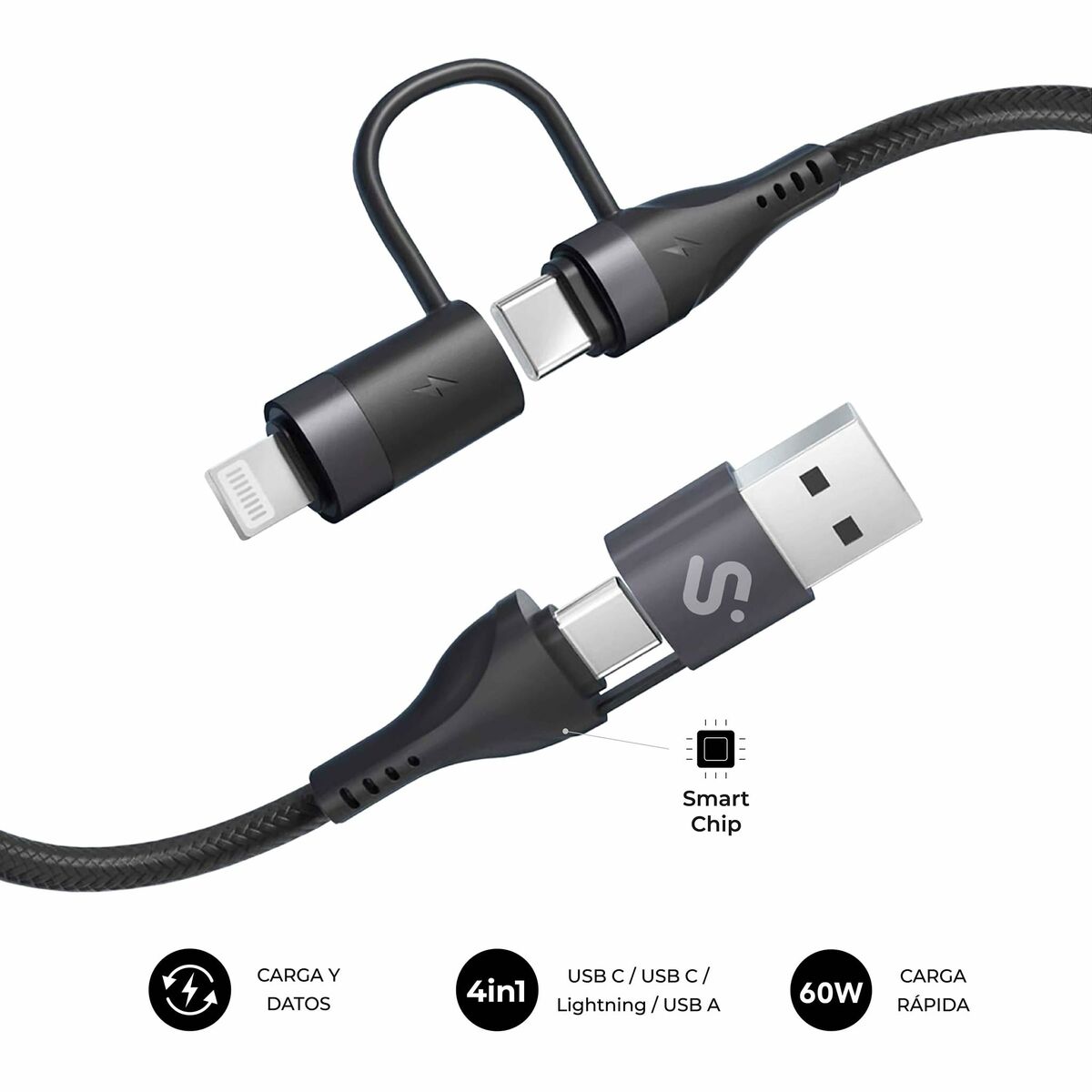 Cable HDMI Subblim SUBCAB-4IN101 Negro 1,2 m