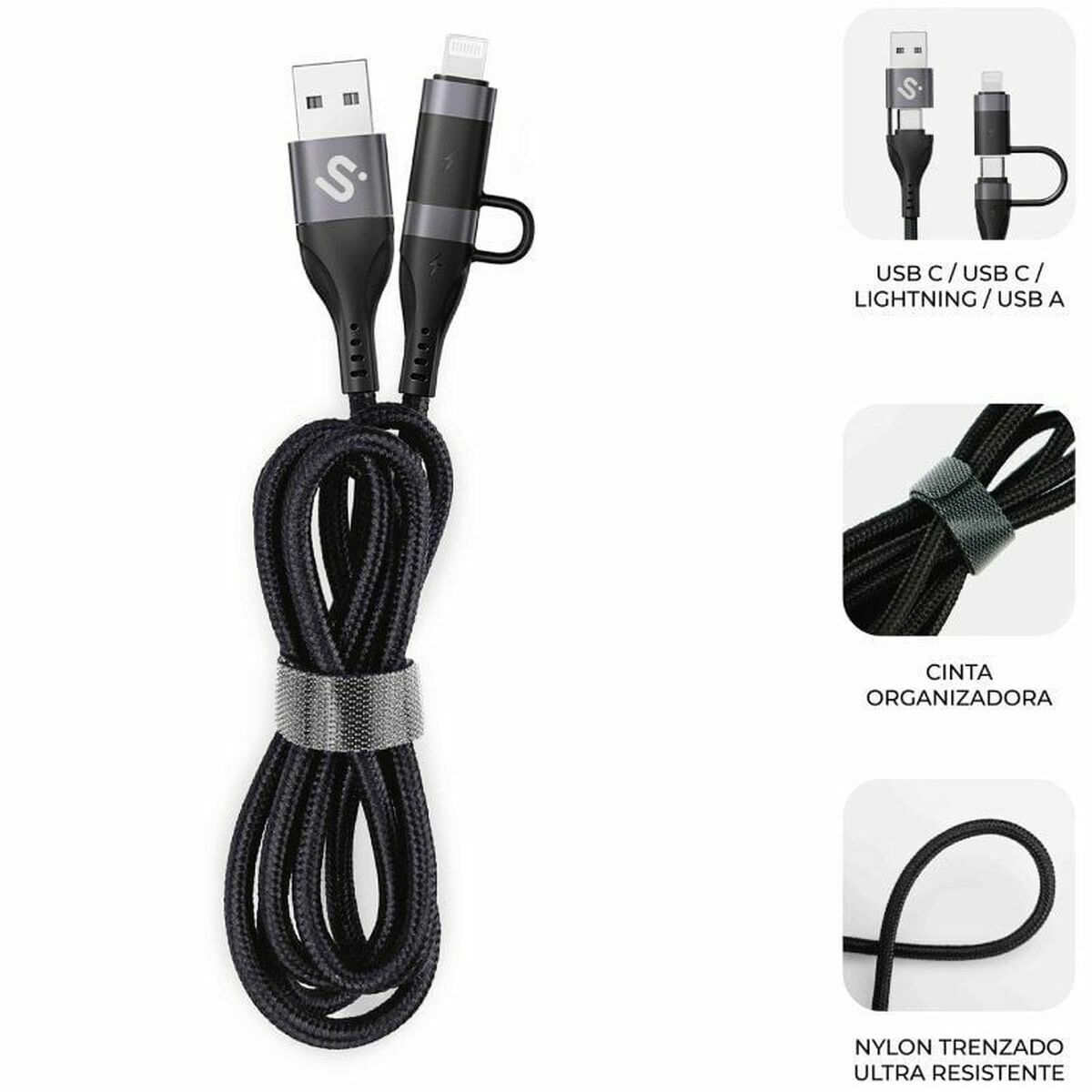 Cable HDMI Subblim SUBCAB-4IN101 Negro 1,2 m