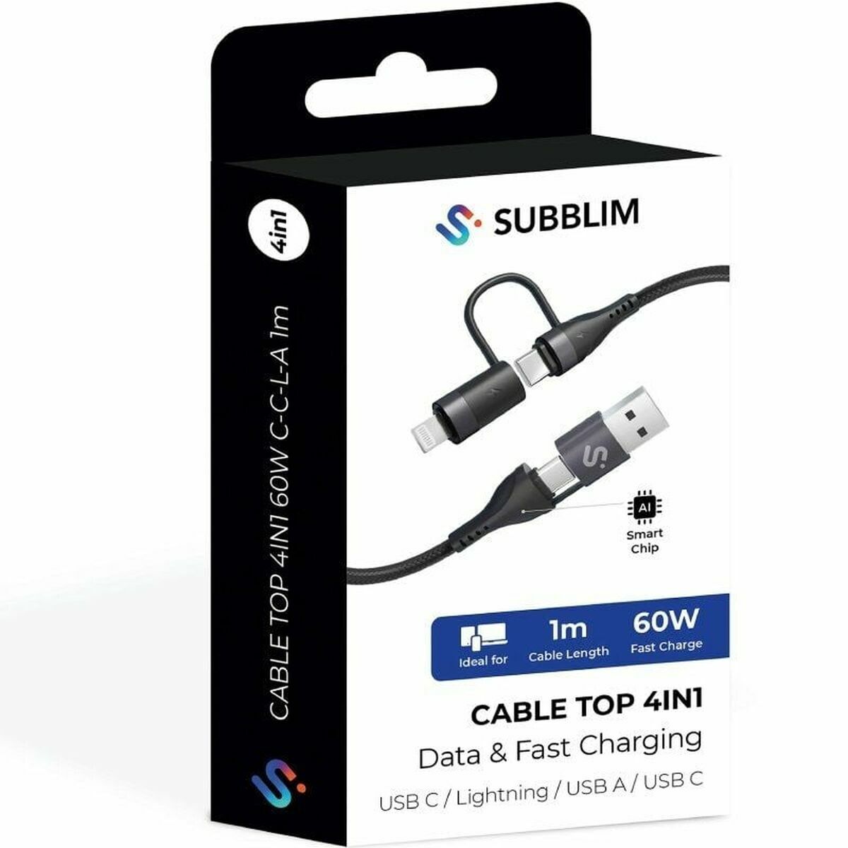 Cable HDMI Subblim SUBCAB-4IN101 Negro 1,2 m