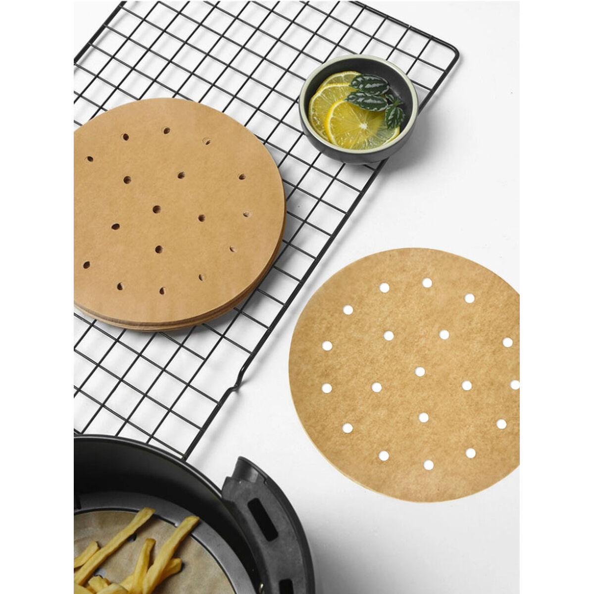 Papel para freidora de aire Inde 20 cm (24 Unidades)