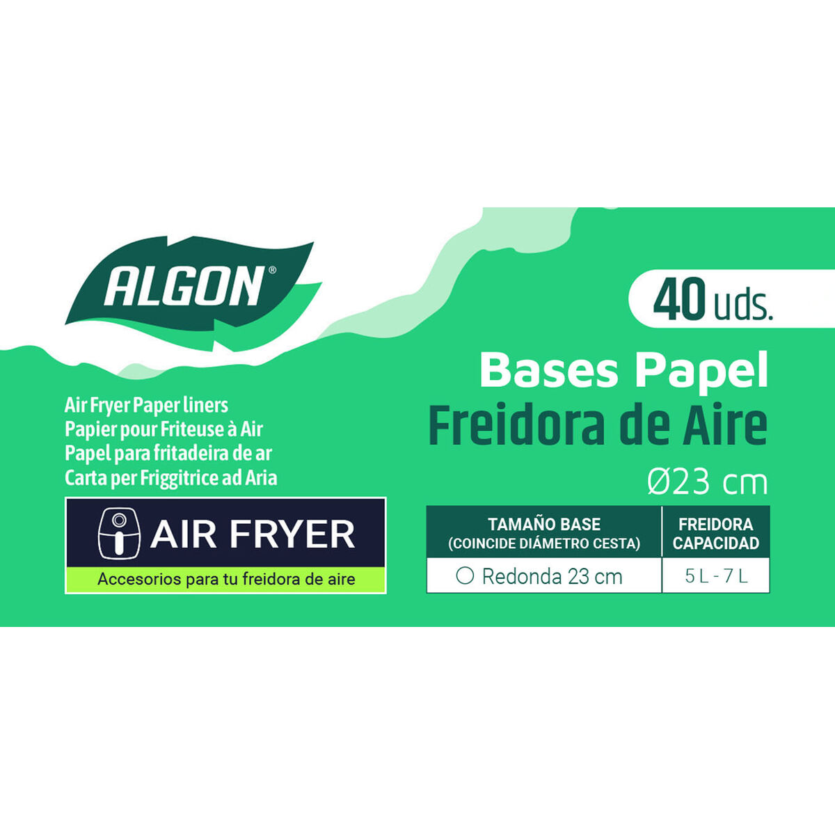 Papel para freidora de aire Inde 23 cm (24 Unidades)