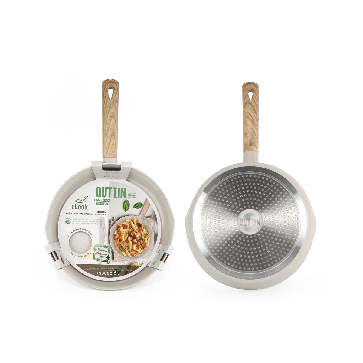 Sartén Quttin ECOOK Blanco (6 Unidades)