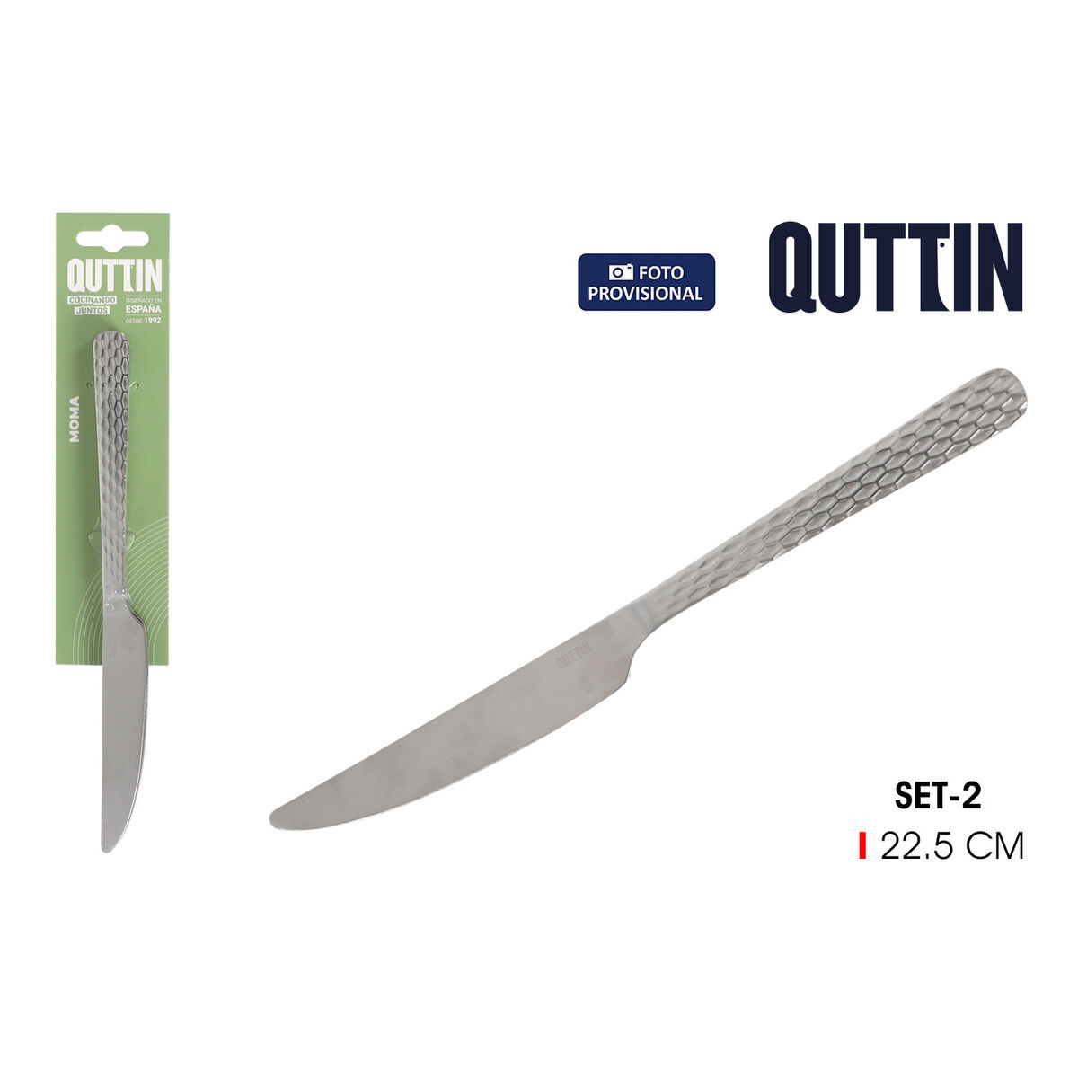 Cuchillo de Mesa Quttin MOMA 22,5 x 2 cm 2 Piezas (12 Unidades)