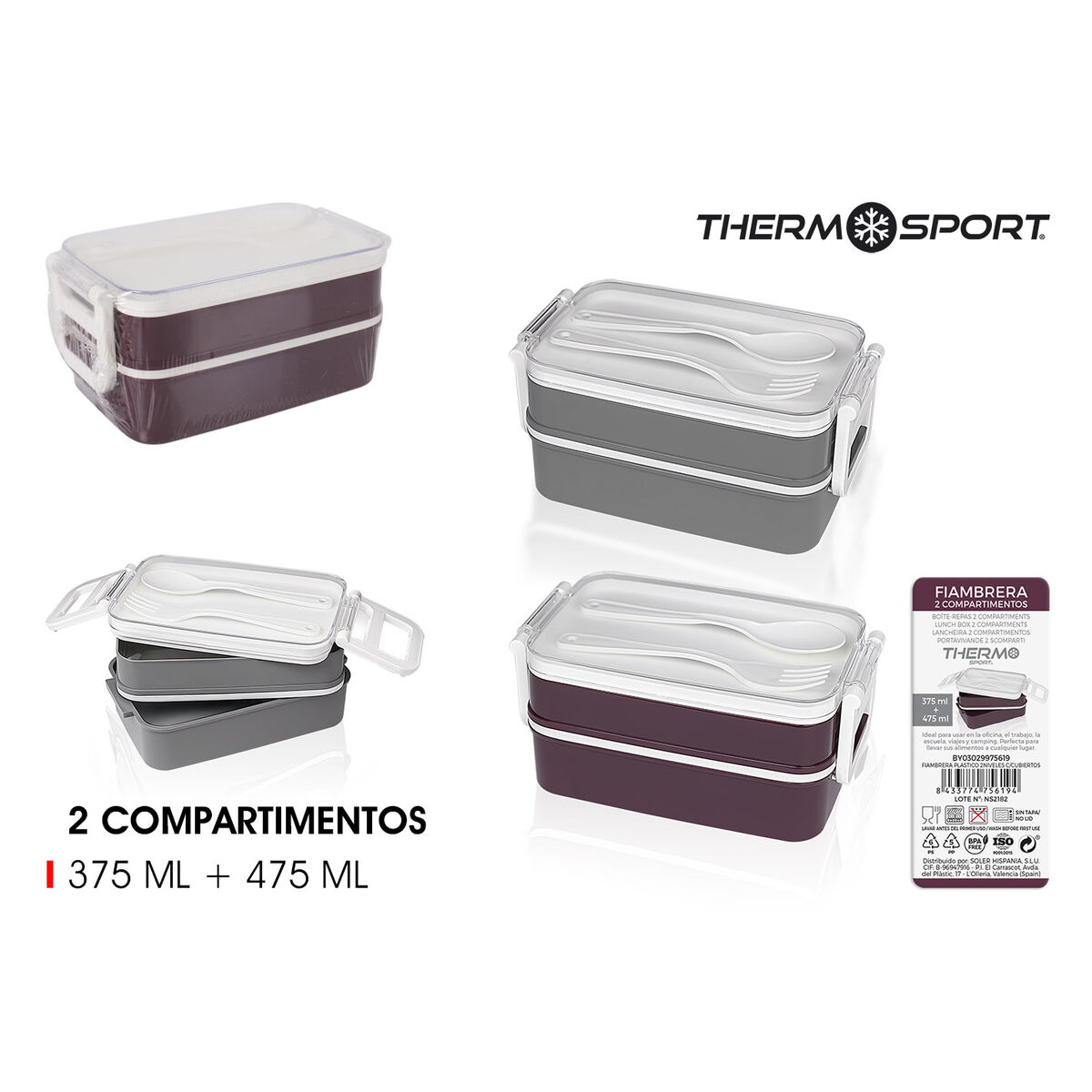 Termo para Alimentos ThermoSport Plástico (12 Unidades)
