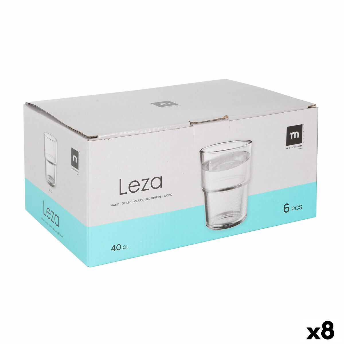 Set de Vasos La Mediterránea Leza 400 ml 6 Piezas (8 Unidades)