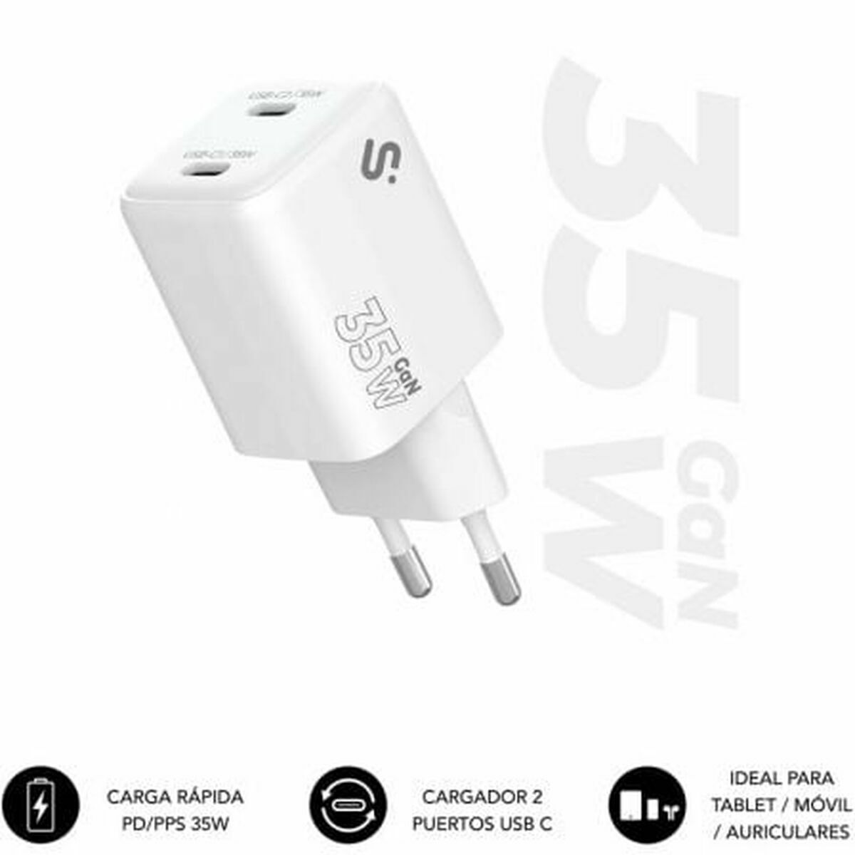 Cargador de Pared Subblim SUBCHG-6G3520 Blanco 120 W