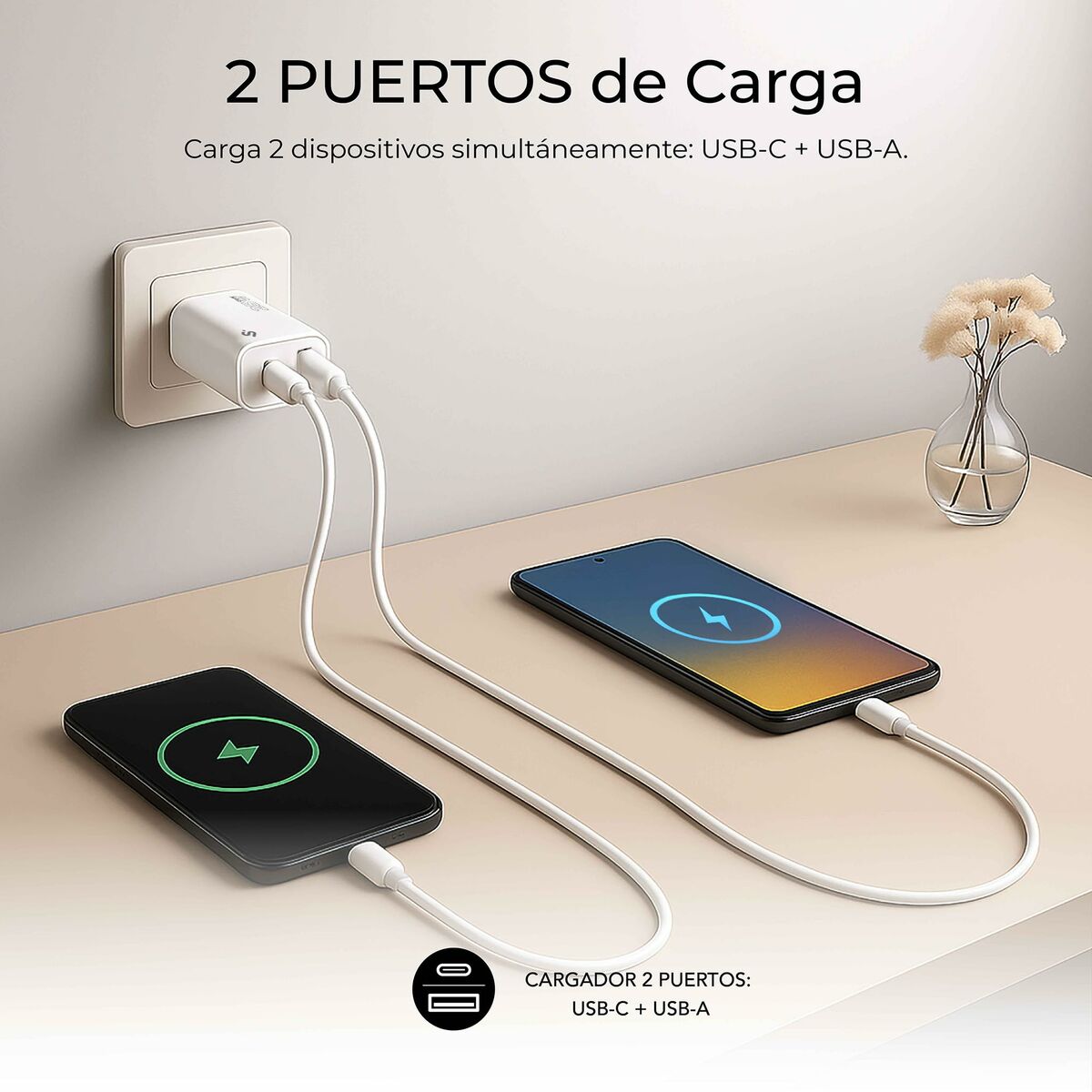 Cargador de Pared Subblim SUBCHG-6G2510 Blanco 25 W