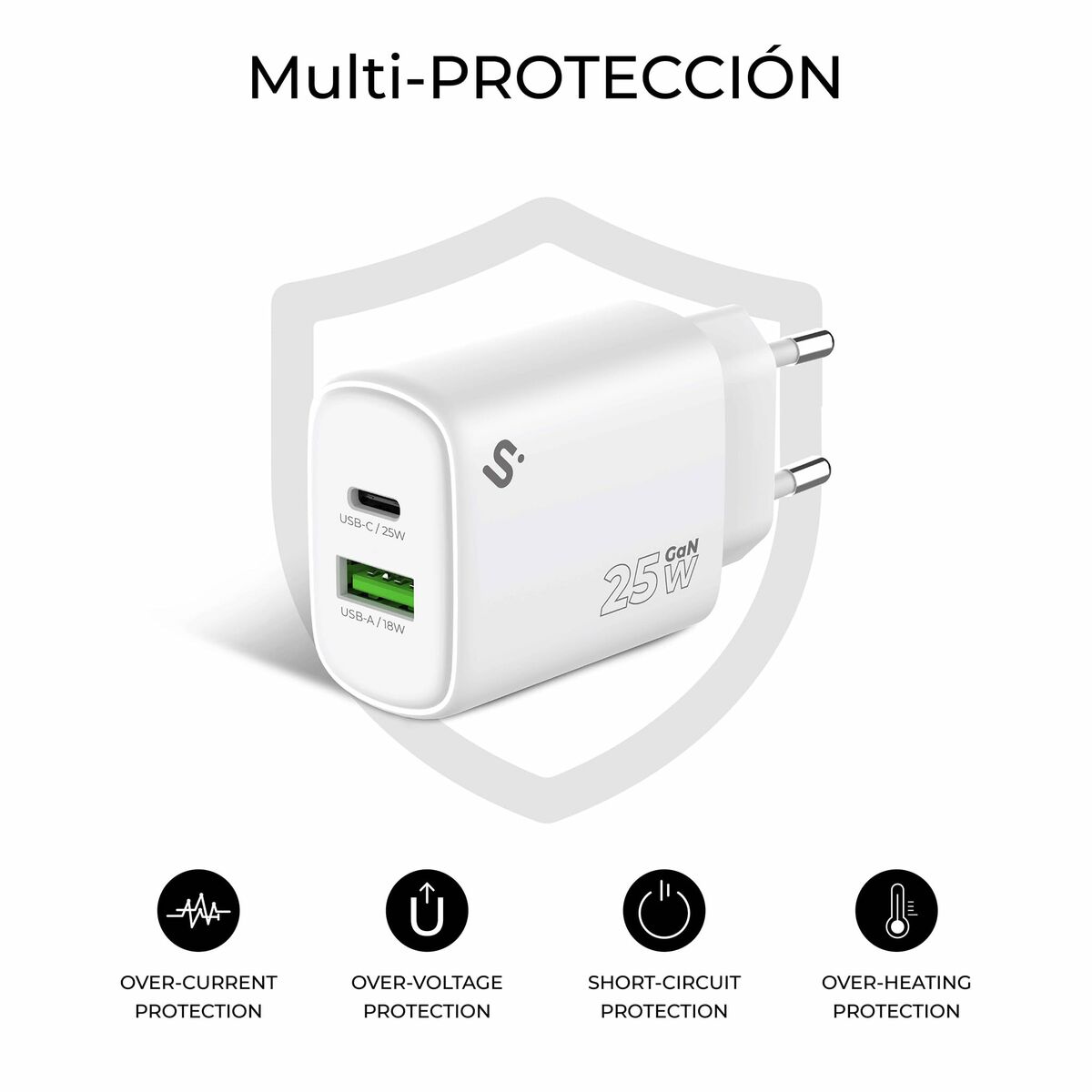 Cargador de Pared Subblim SUBCHG-6G2510 Blanco 25 W