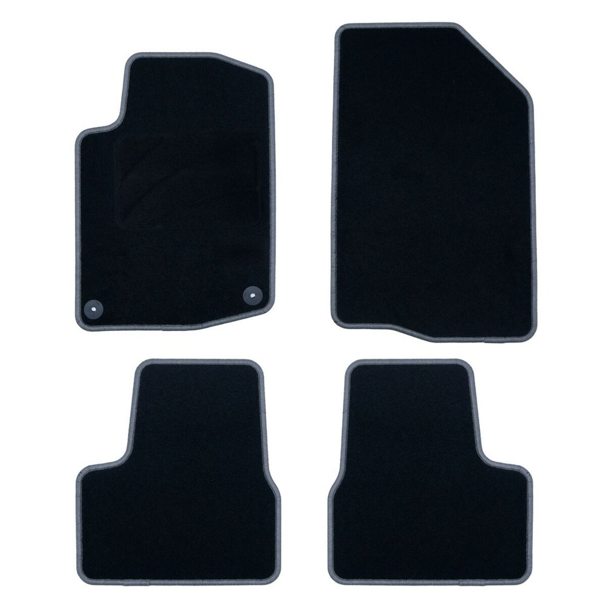 Set de Alfombrillas para Coche OCC Motorsport OCCPG0008GD Negro Gris oscuro Peugeot 208 Terciopelo 5 Piezas