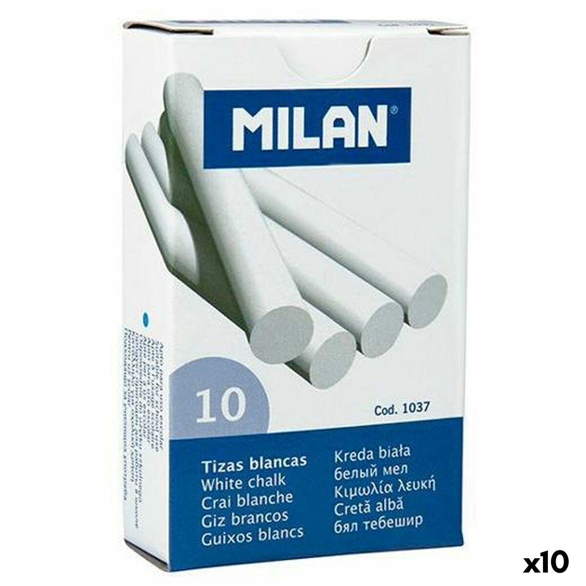 Tizas Milan Blanco 10 Piezas (10 Unidades)