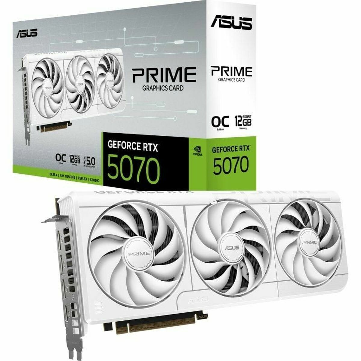 Tarjeta Gráfica Asus Prime GeForce RTX 5070 White OC Edition 12 GB nvidia geforce rtx 5070 GDDR6 GDDR7