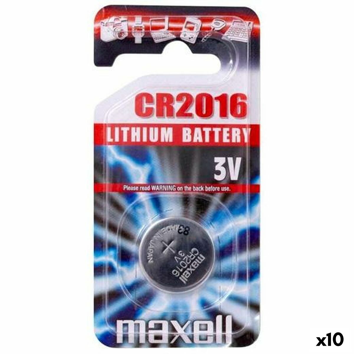 Pila de Botón de Litio Maxell 3 V (10 Unidades)
