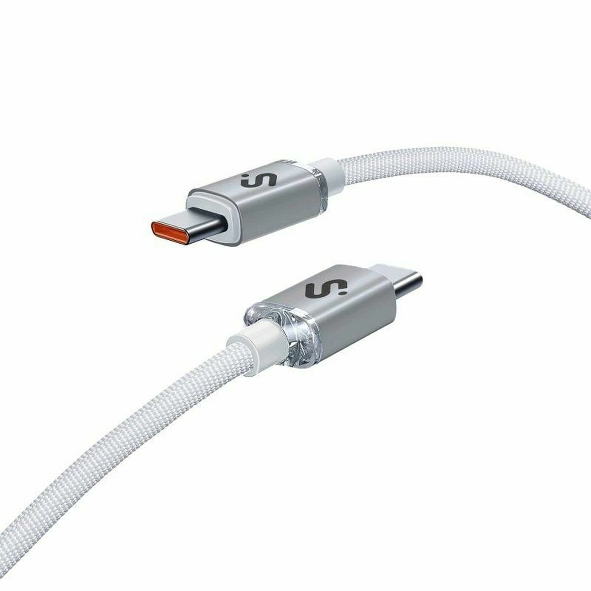 Cable USB-C a USB-C Subblim OPTIMUS Blanco 2 m