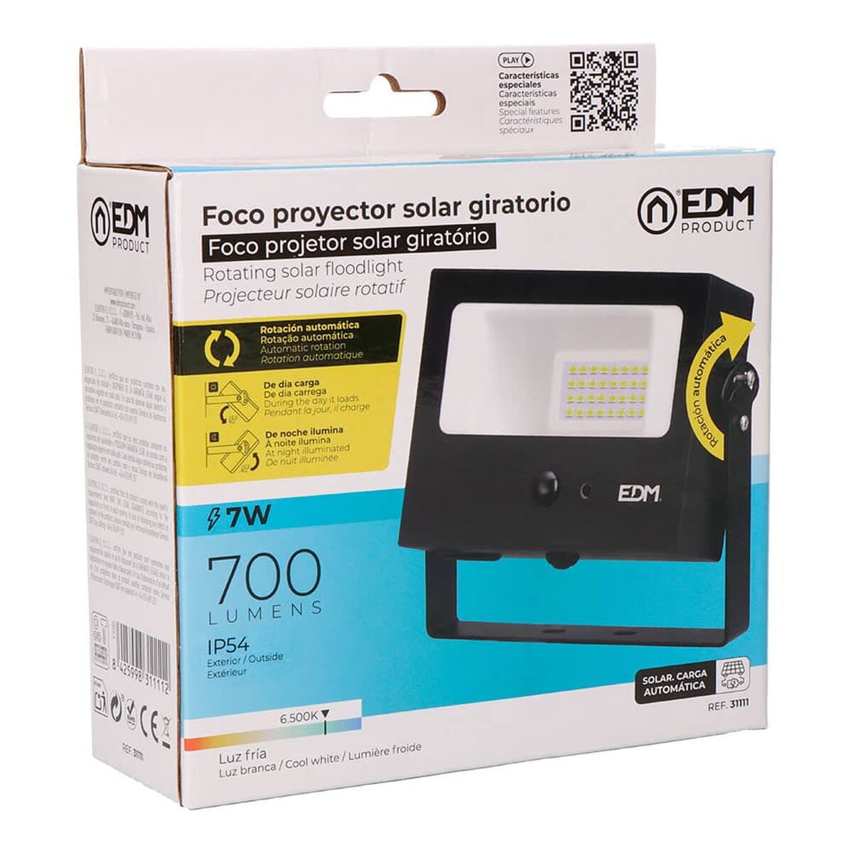 Foco Proyector EDM 31111 7 W Negro 700 lm (6500 K)