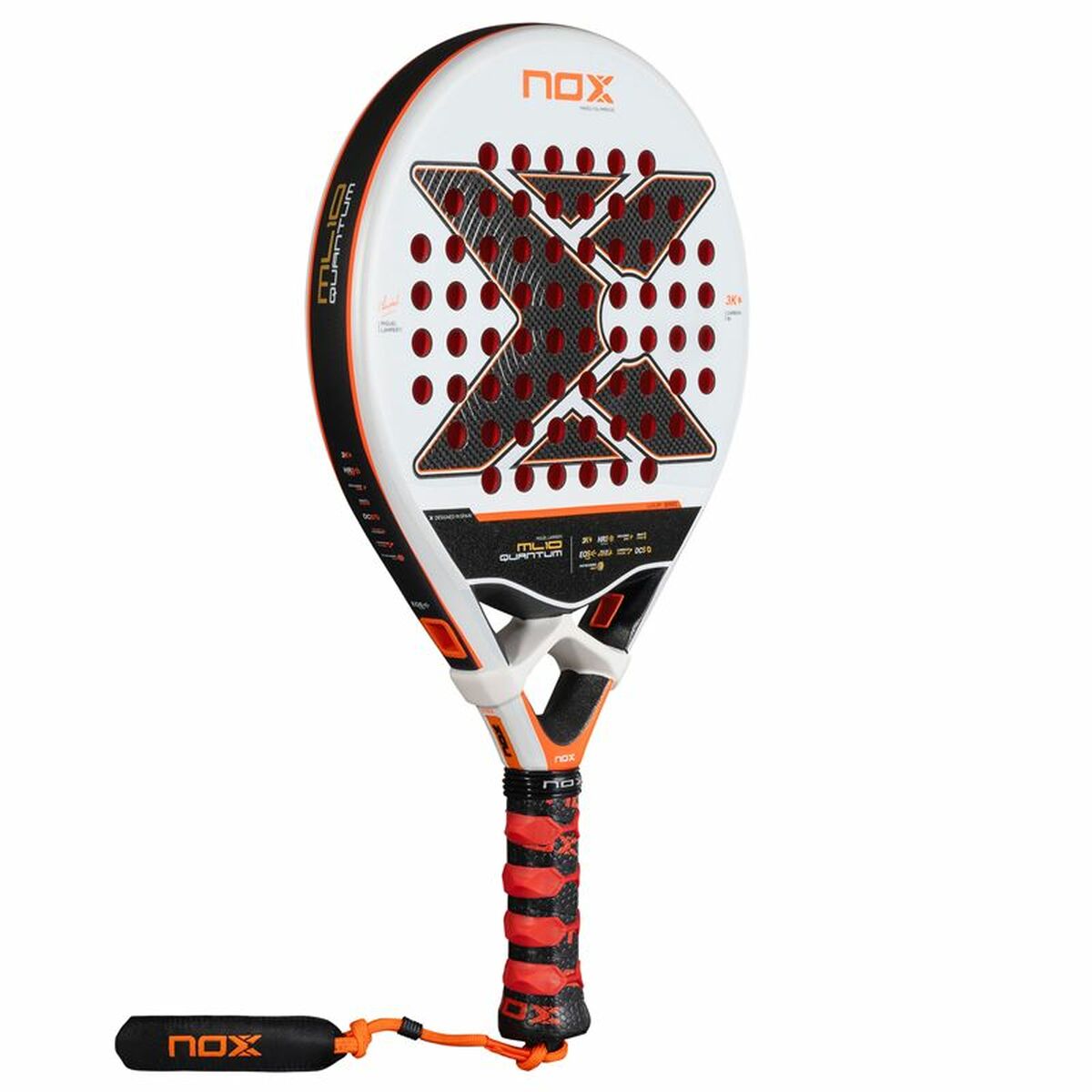 Pala de Pádel Nox ML10 Quantum 3K Blanco Fibra de carbono