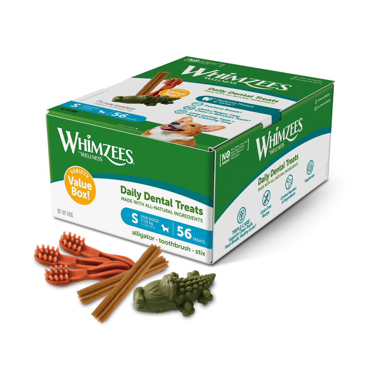 Comida húmeda Whimzees Daily Dental Treats 56 Unidades