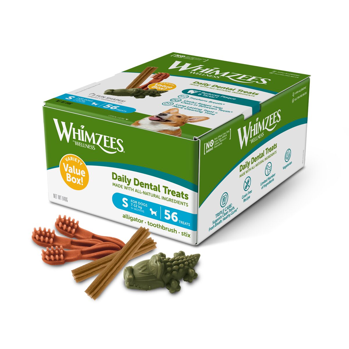 Comida húmeda Whimzees Daily Dental Treats 56 Unidades