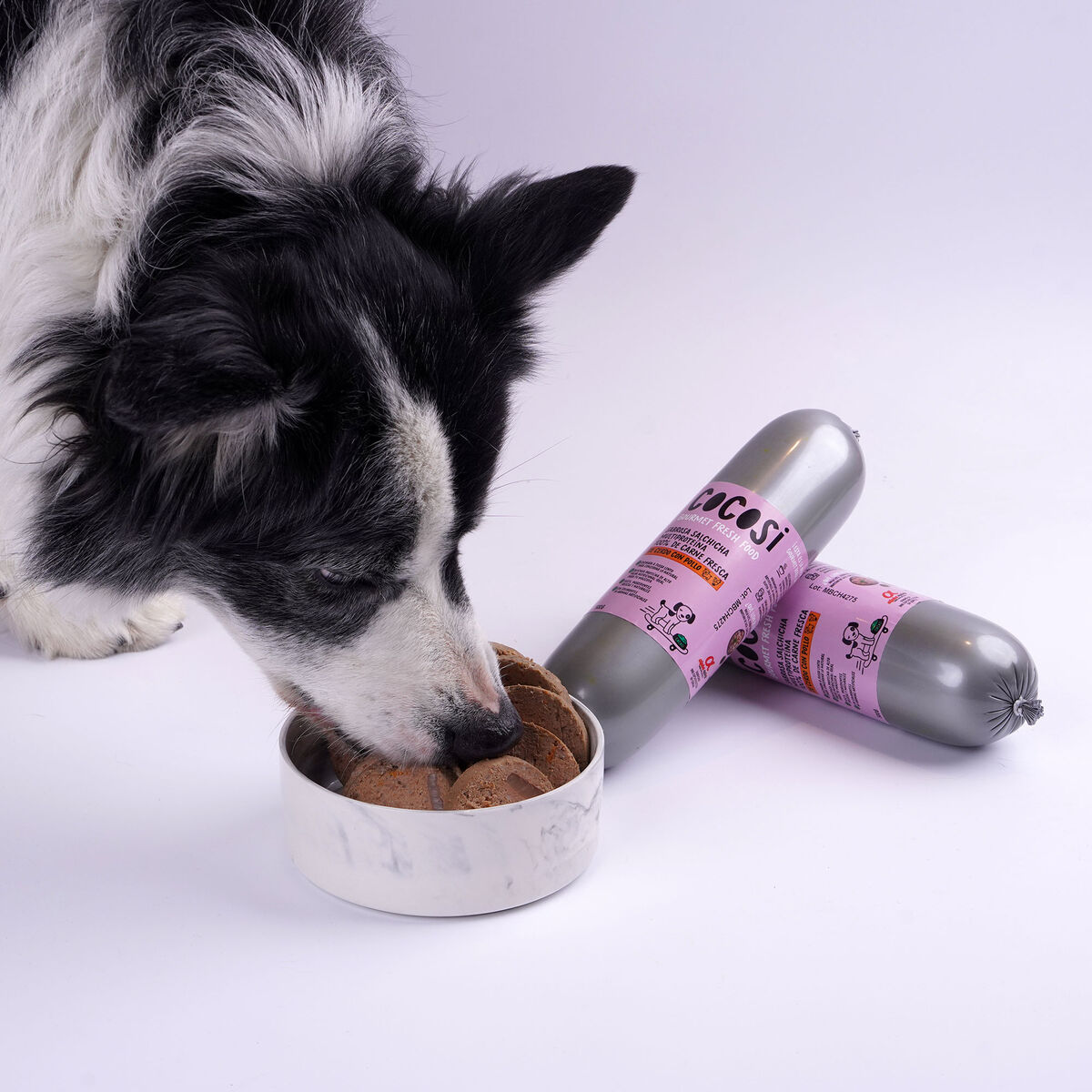 Comida húmeda Cocosi Salchichas Cerdo Pollo 12 Unidades