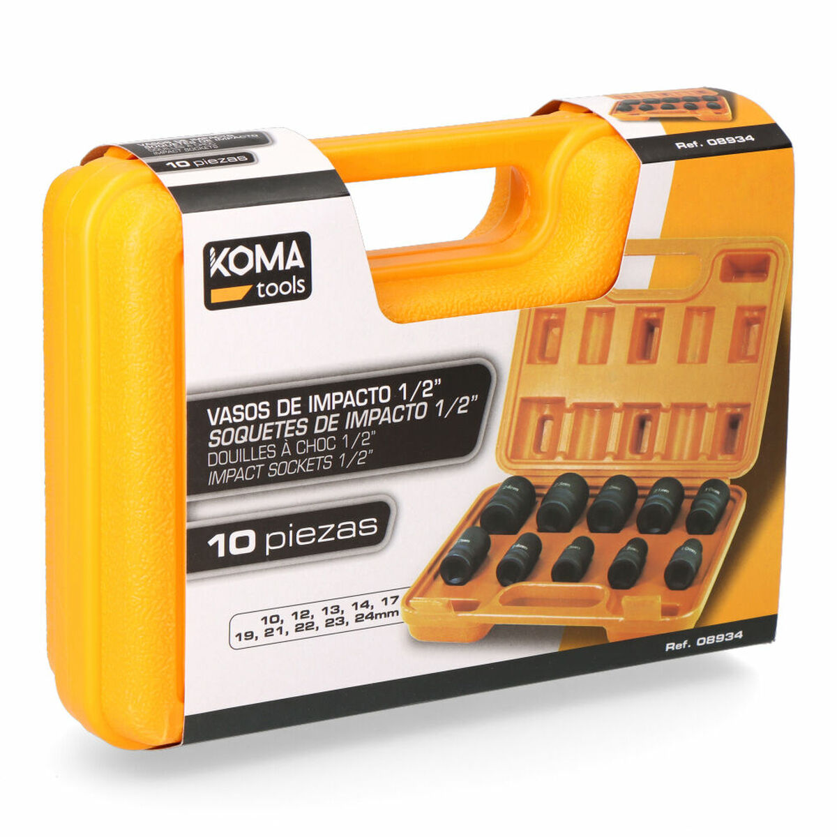 Juego de Vasos de Impacto Koma Tools 10, 12, 13, 14, 17, 19, 21, 22, 23, 24 MM 10 Piezas