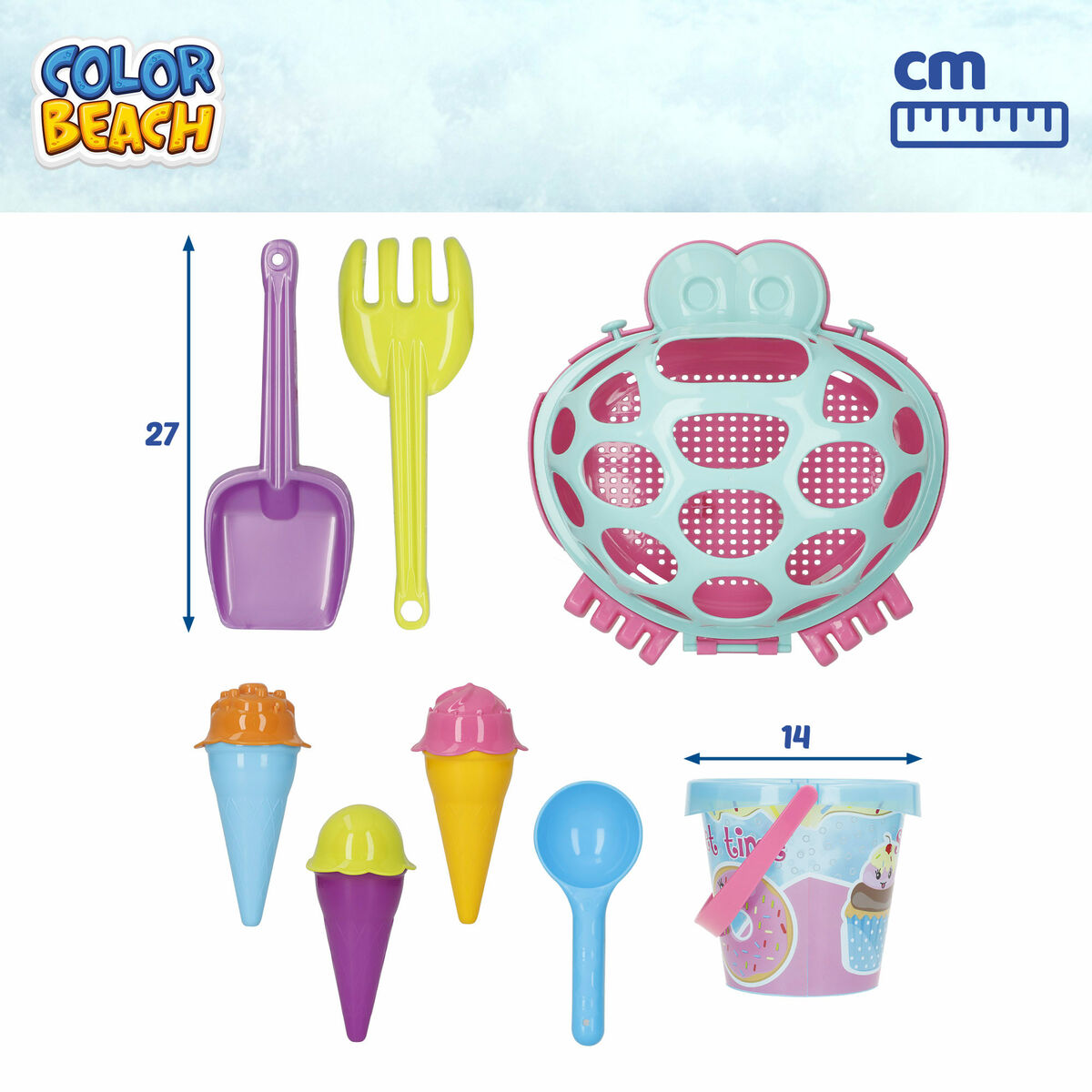 Set de Juguetes de Playa Colorbaby 48 X 16 X 32 CM (6 Unidades)
