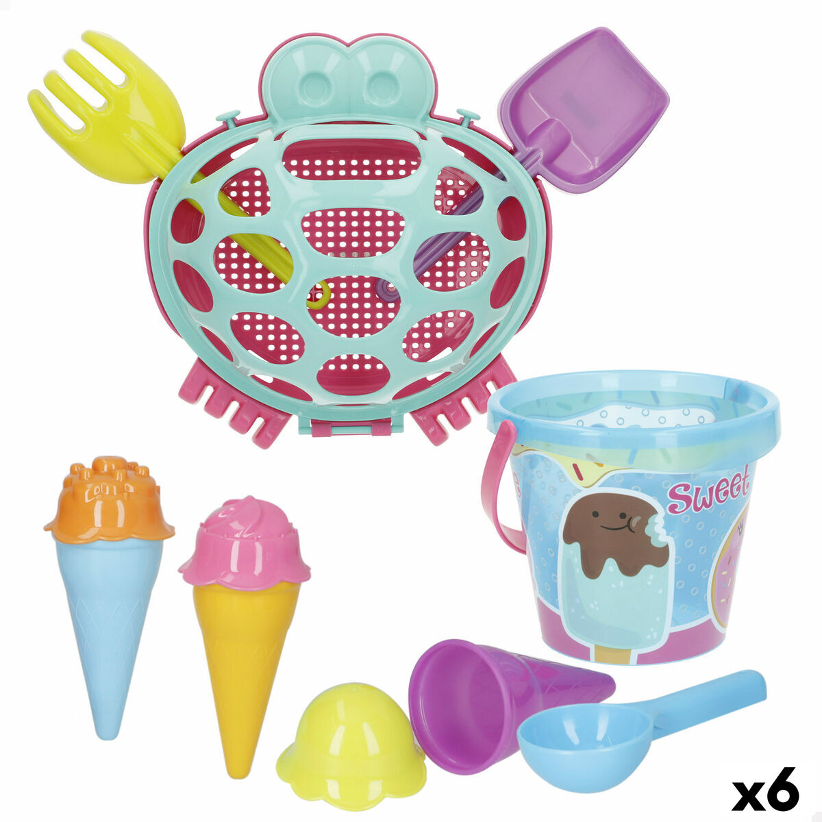 Set de Juguetes de Playa Colorbaby 48 X 16 X 32 CM (6 Unidades)