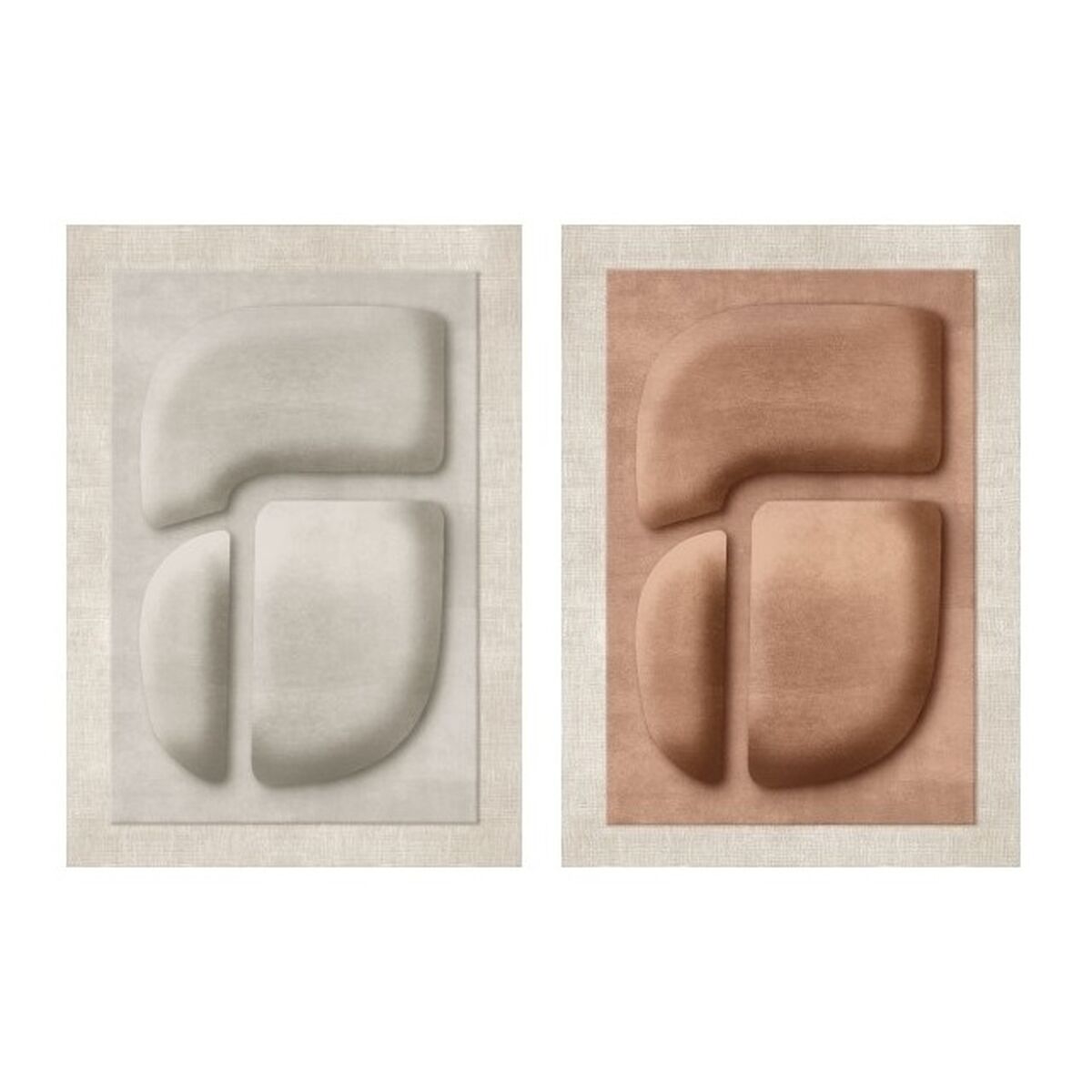 Lienzo Home ESPRIT Marrón Beige Abstracto Escandinavo 80 x 3 x 120 cm (2 Unidades)