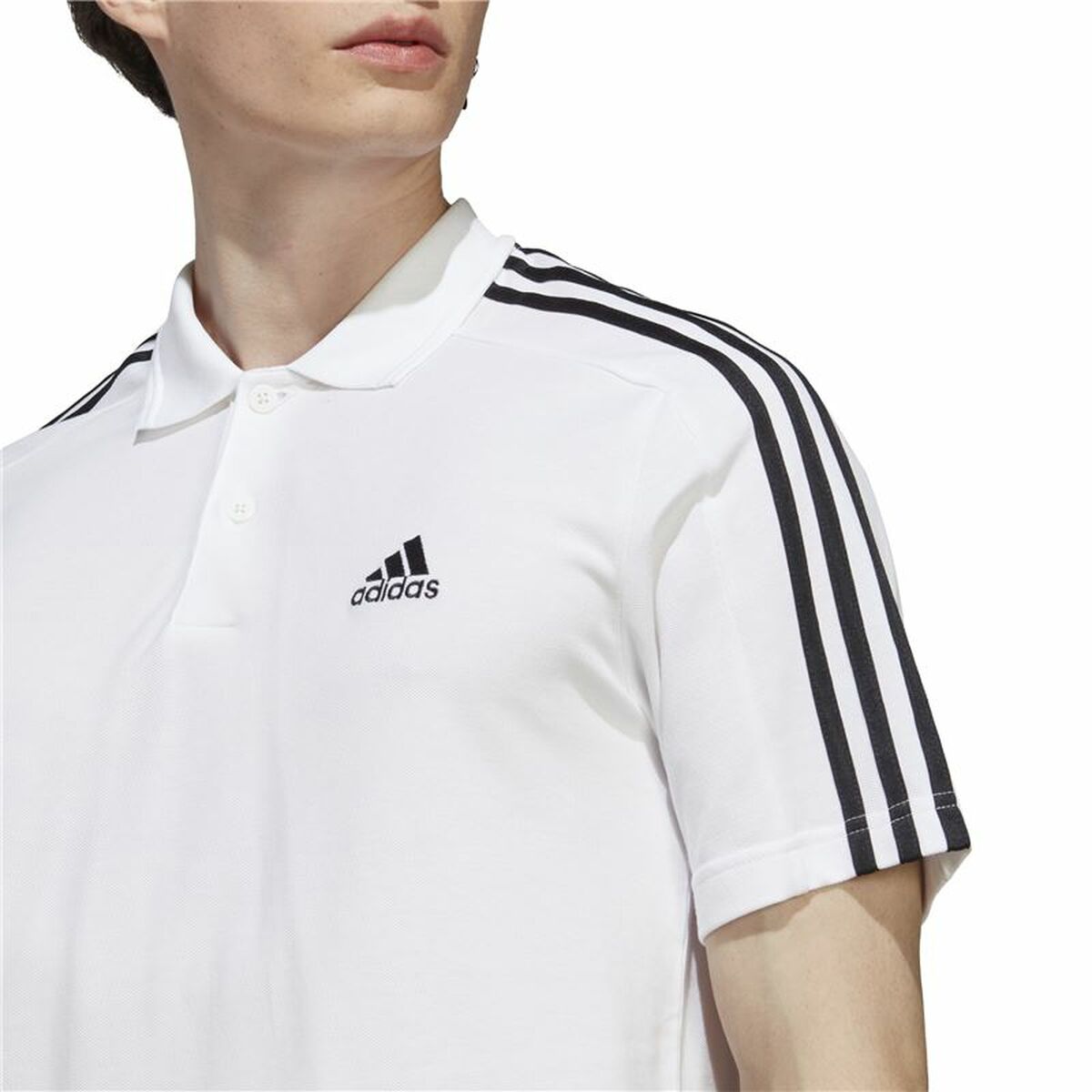 Polo de Manga Corta Hombre Adidas Essentials Blanco XL