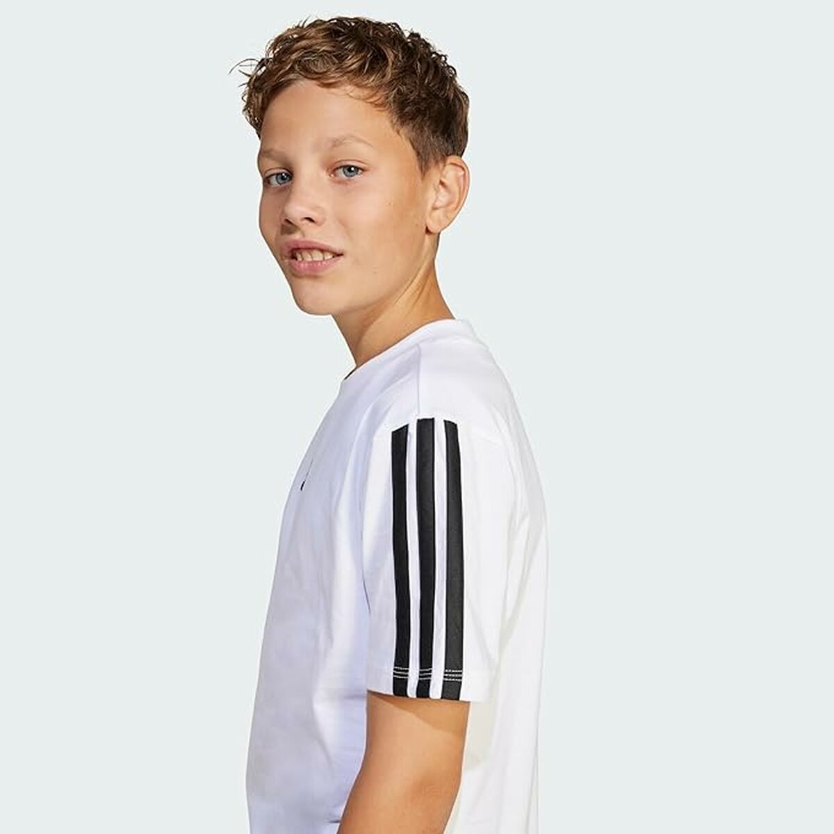 Camiseta de Manga Corta Infantil Adidas J 3S TEE 160 JD6488 Blanco (10 Años)