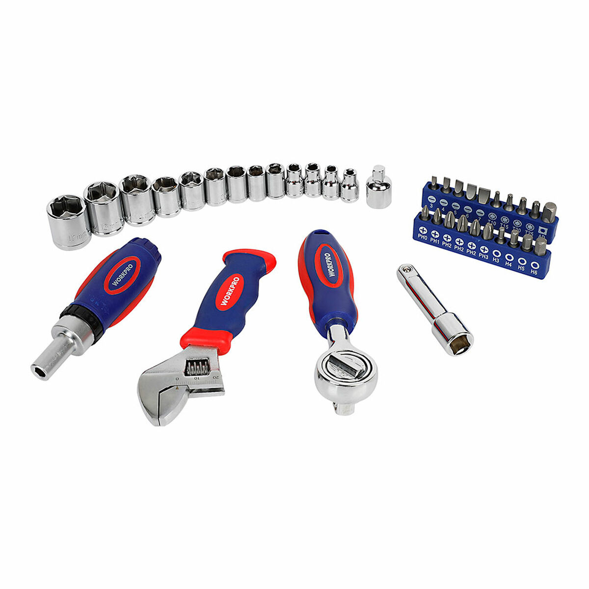 Juego de llaves de vaso Workpro 3/8" 38 Piezas