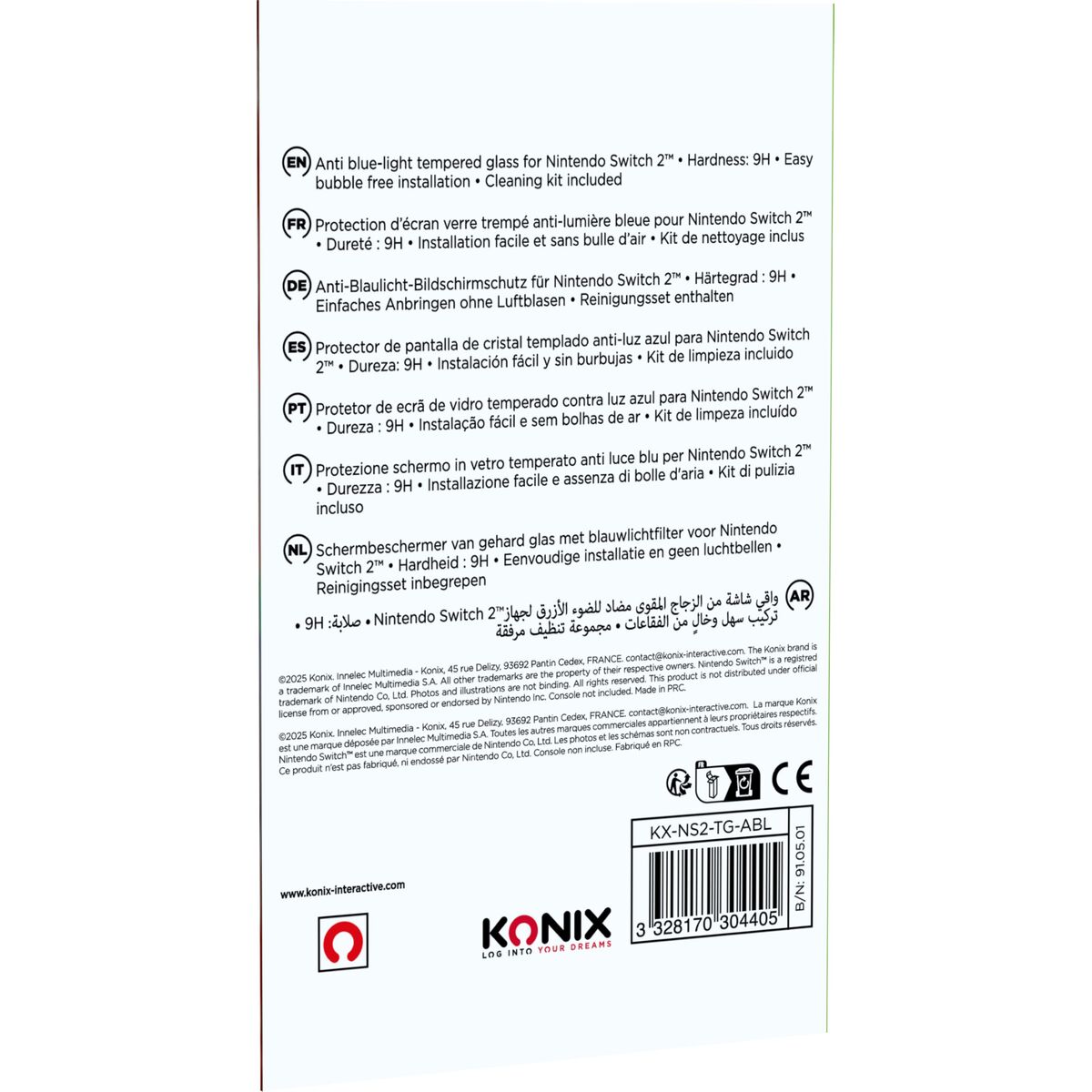 Protector de Pantalla para Nintendo Switch 2 KONIX