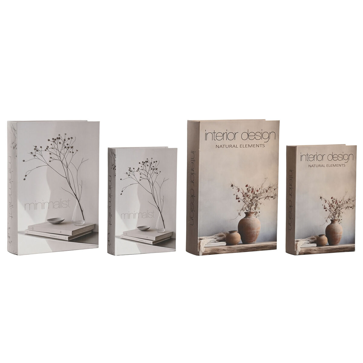 Caja Decorativa Home ESPRIT Gris Madera MDF (2 Unidades)