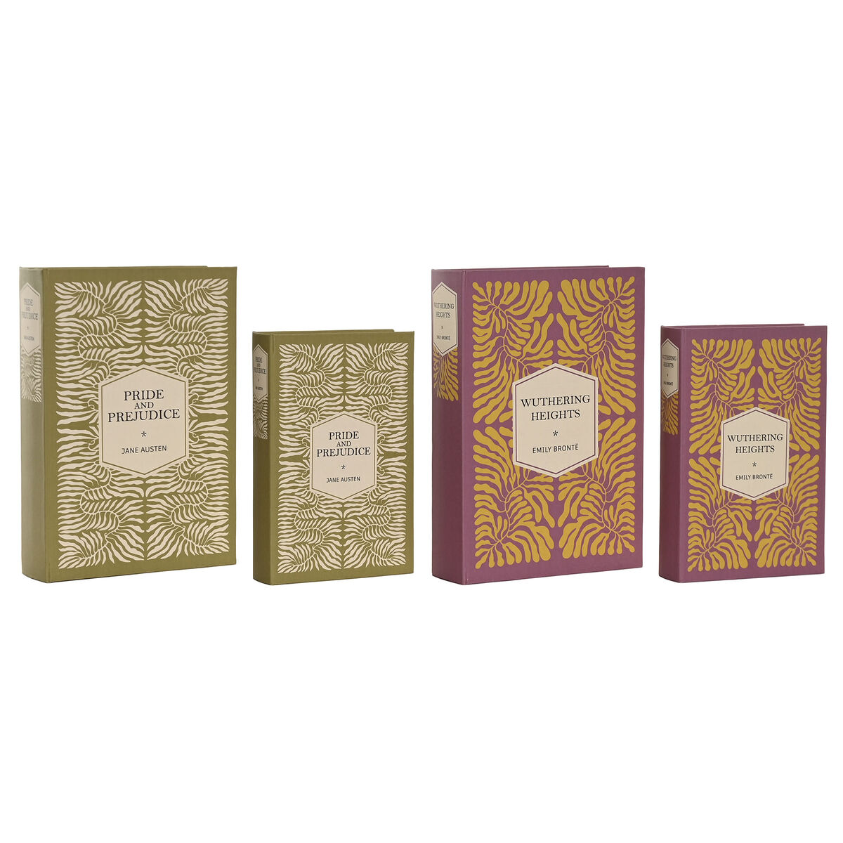 Caja Decorativa Home ESPRIT Verde Lila Madera MDF Floral Tropical (2 Unidades)