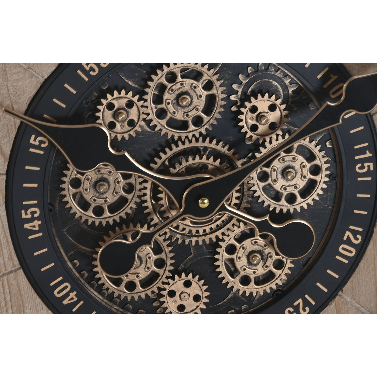 Reloj de Pared Home ESPRIT Dorado Natural Cristal Cottage 63,5 X 8 X 63,5 CM