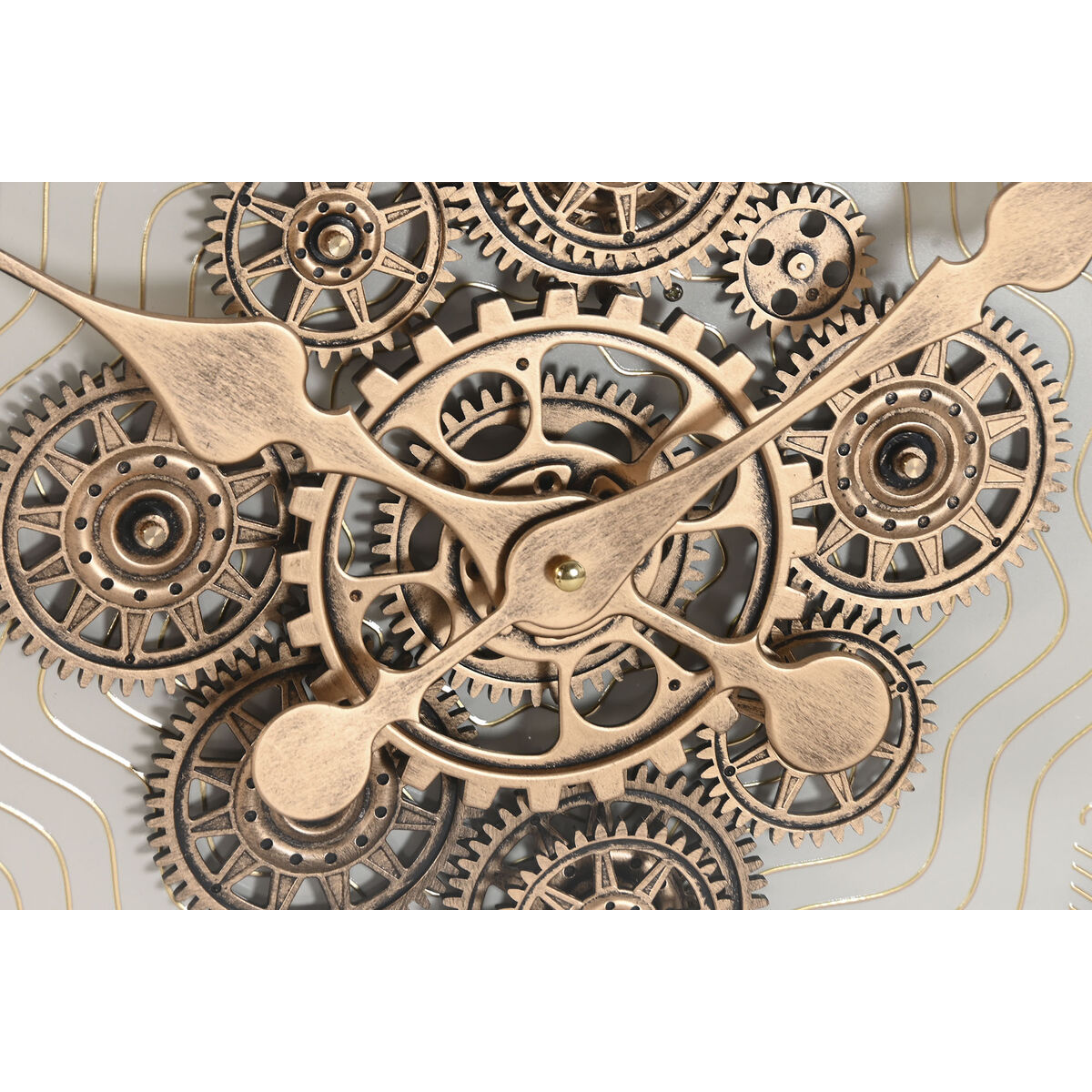 Reloj de Pared Home ESPRIT Blanco Dorado Metal Cristal Scandi 60 x 8 x 60 cm