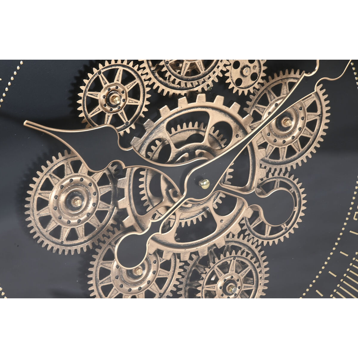 Reloj de Pared Home ESPRIT Negro Natural Cristal Madera de pino Loft 63,5 X 8,5 X 63,5 CM