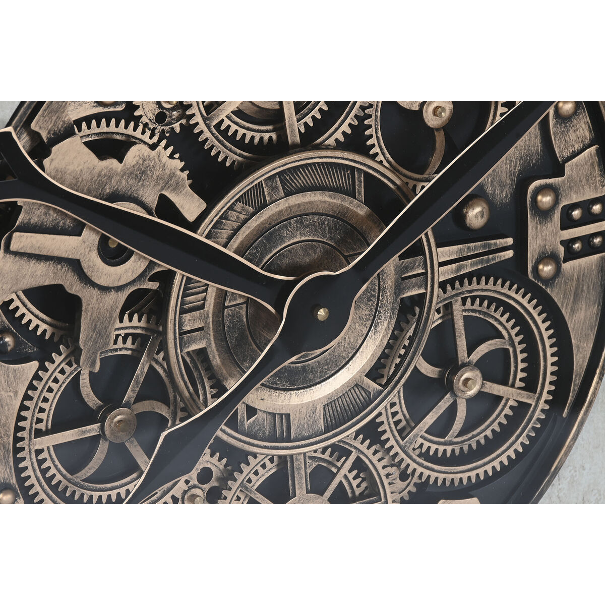 Reloj de Pared Home ESPRIT Blanco Natural Cristal Madera de pino Cottage 80 x 8 x 80 cm