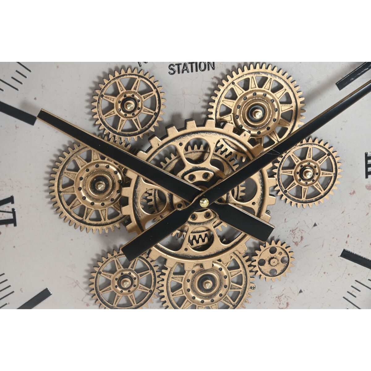 Reloj de Pared Home ESPRIT Blanco Metal Loft 60 x 9 x 60 cm