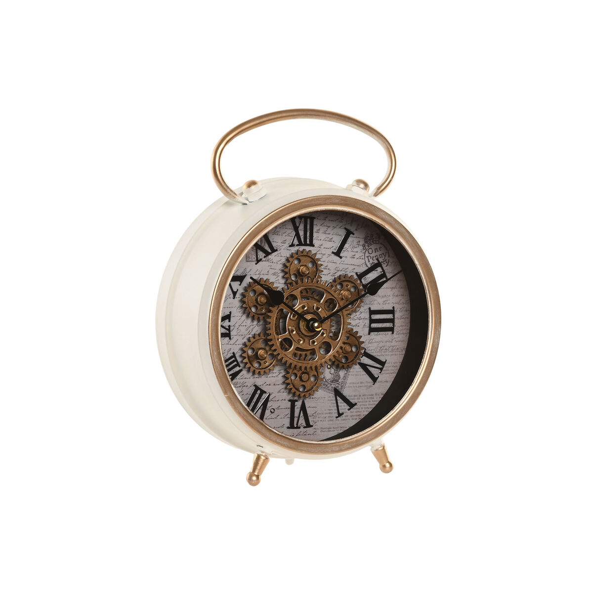 Reloj de Mesa Home ESPRIT Blanco Dorado Scandi