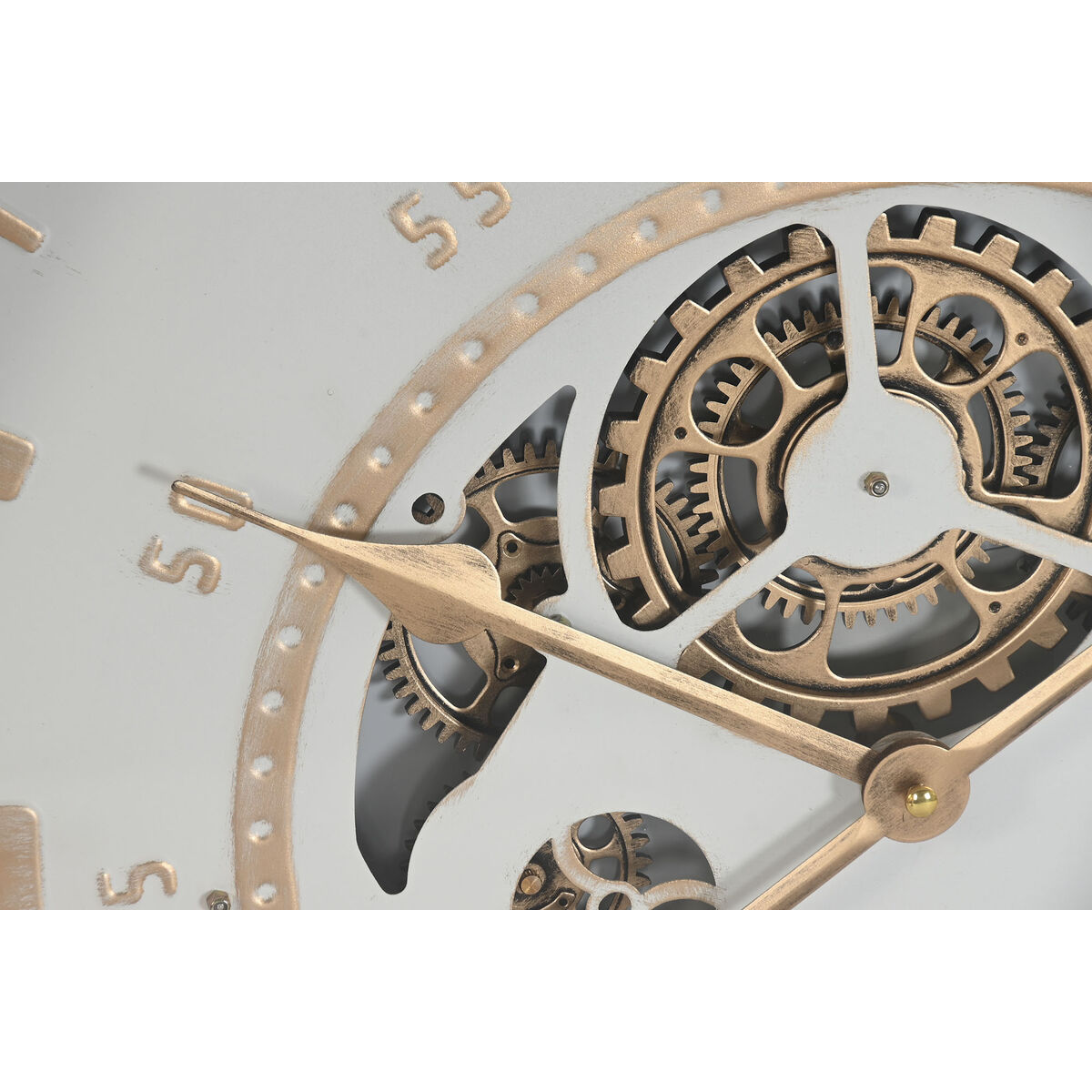 Reloj de Pared Home ESPRIT Blanco Natural Cristal Urbano 63 X 8 X 63 CM