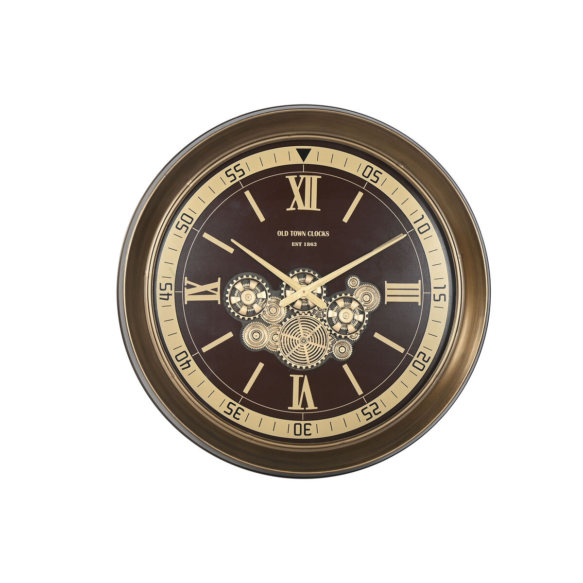 Reloj de Pared Home ESPRIT Dorado Granate Cristal Hierro Glam 100 x 14 x 100 cm